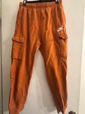Nike Orange Cargo Sweatpants - Soft Fleece Joggers